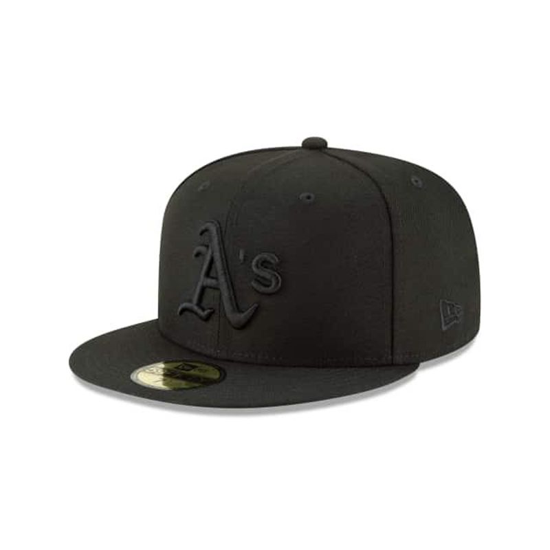 MLB Oakland Athletics Blackout Basic 59Fifty Fitted (WCF8477) - Black New Era Caps